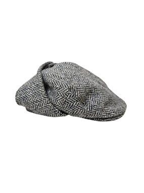 VTG LL Bean Hanna Hats Newsboy Donegal Wool Tweed Hat Herringbone Men's Medium